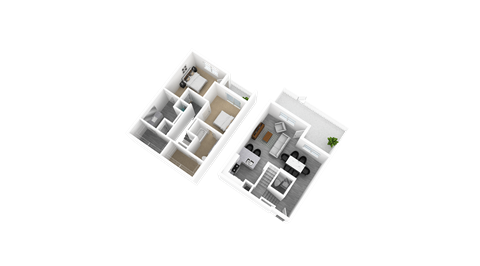 3 Bed 2 Bath, 1,820 sq ft, Tulip Floorplan at The Whit in Indianapolis, IN 46204